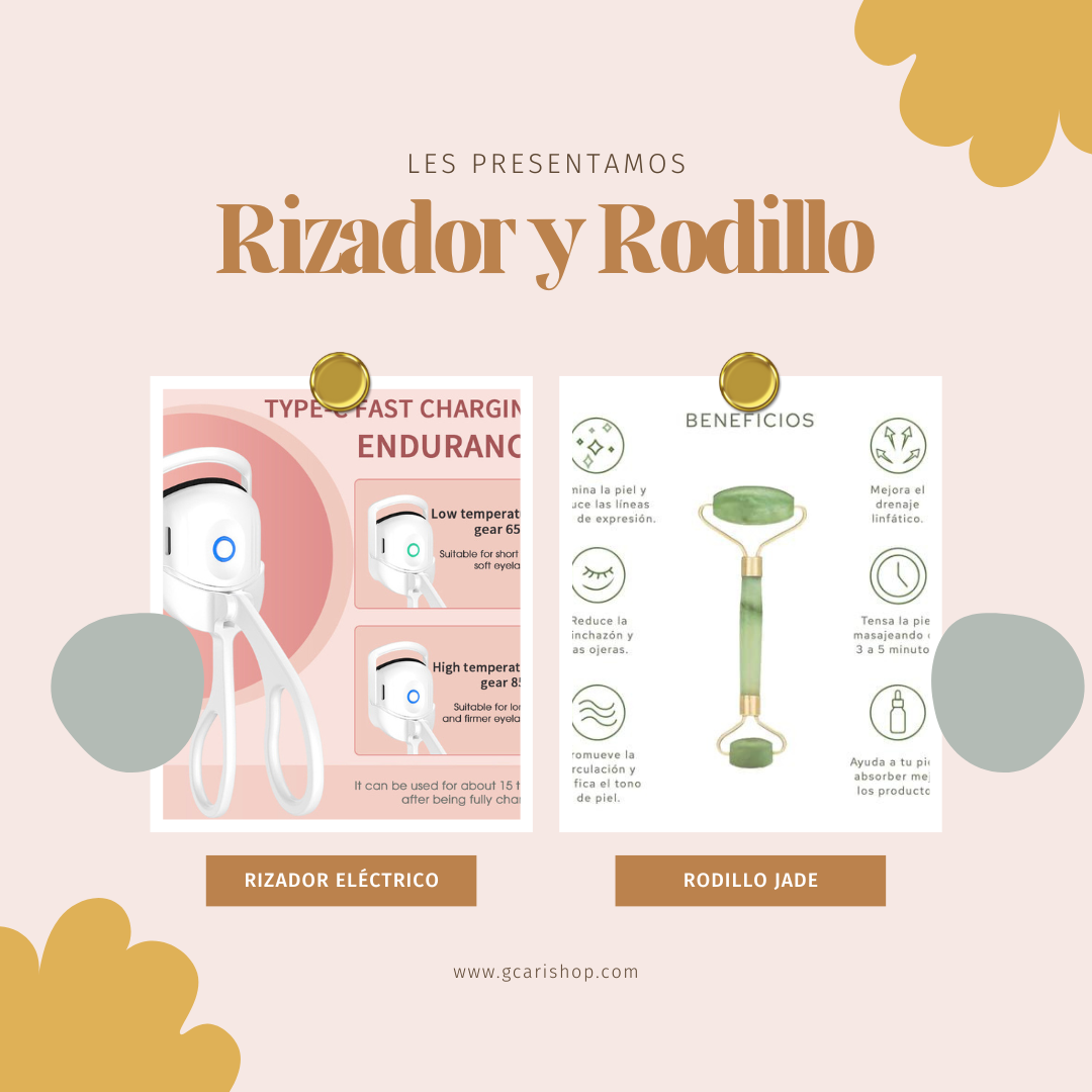 COMBO RIZDOR ELÉCTRICO DE PESTAÑA Y RODILLO JADE